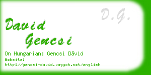 david gencsi business card
