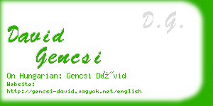 david gencsi business card